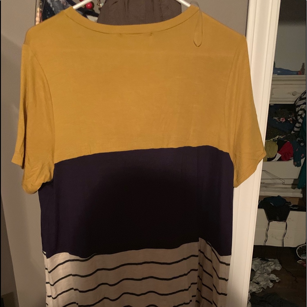 Modcloth Xxl Color Block Stripe Tee - image 1
